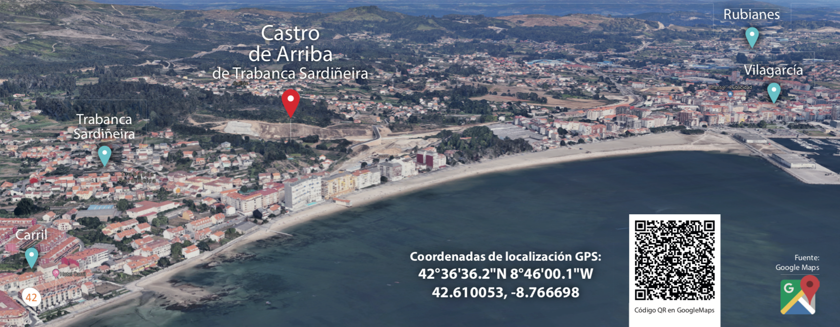 Localización del Castro de Arriba en Vilagarcía